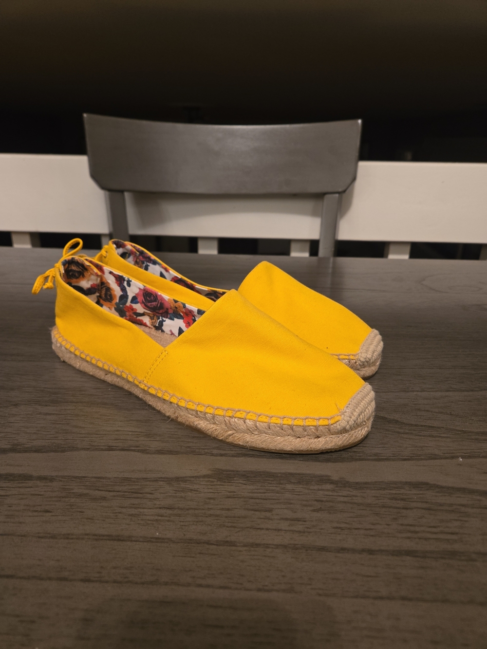 Vera Bradley Shoes Size 10 Lace Back Espadrille Yellow Canvas Slide On